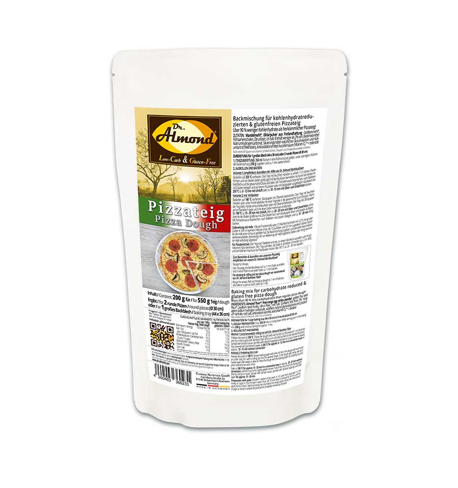 Pizza low-carb glutenfrei sojafrei superfood leinsamen pizzateig backmischung pizzamischung keto