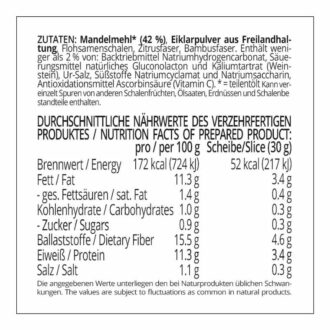 Mandelbrioche low-carb keto glutenfrei Eiweißgebäck Backmischung OHNE Zuckerzusatz