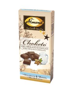 CHOKETO Low Carb & Keto Schokolade Typ VOLLMILCH & MANDEL – 3 Tafeln – handgemacht