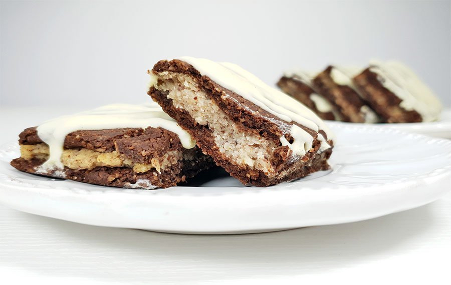 Kakaoschnitten-mit-Haselnussfuellung low carb glutenfrei Nussfix Nusskuchen