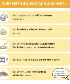 BAGUETTE & CIABATTA low-carb glutenfrei paleo keto Eiweißbrot Backmischung (für 2 Stück)