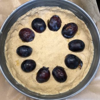 Rezept Pflaumen-Käsekuchen mit Baiserhaube lowcarb glutenfrei